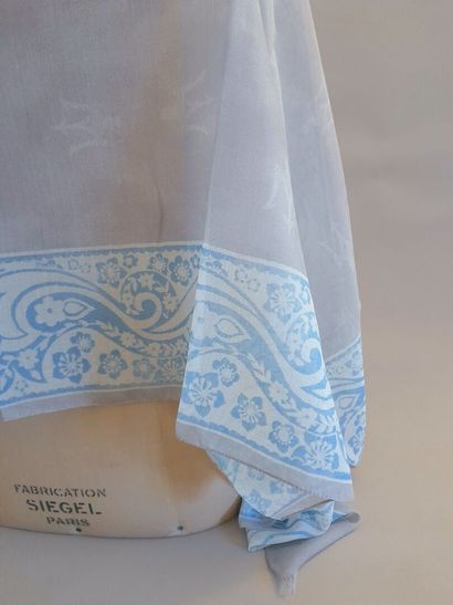 MASERATI.
Cotton and silk fringed scarf decorated...