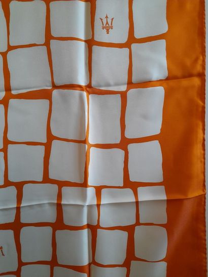 MASERATI.
Silk twill square with geometric...