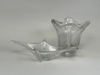 DAUM France.
Large molded crystal vase.
H....