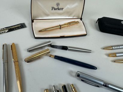 PARKER.
Collection of six ballpoint and fountain...