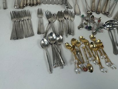 Large set of silver, gilt and stainless steel...