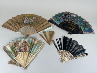 CHINA, Canton.
16-strand lacquer fan with...