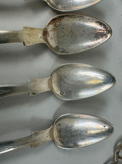 Silver lot, 800 mil. comprising :
- five...