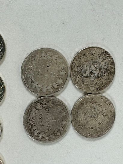 Lot of silver coins including 2 x 5 francs...