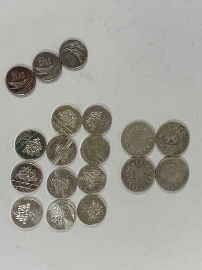 Lot of silver coins including 2 x 5 francs...