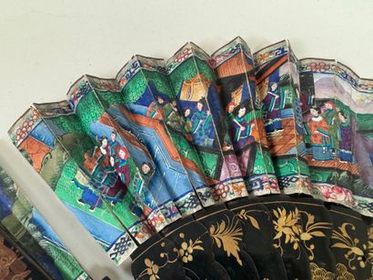 CHINA, Canton.
16-strand lacquer fan with...