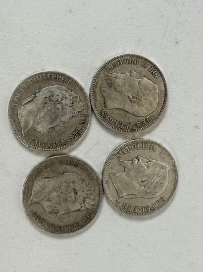Lot of silver coins including 2 x 5 francs...
