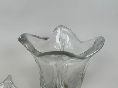 DAUM France.
Large molded crystal vase.
H....