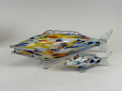 MURANO, 20th century.
Large fish in colored...