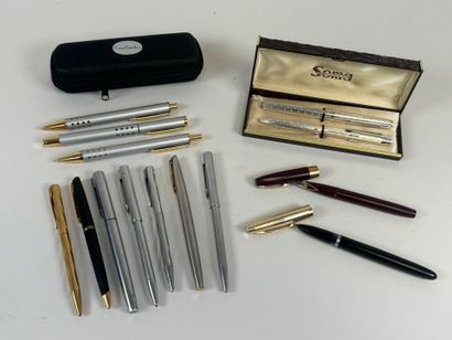 WATERMANN.
Collection of six ballpoint and...