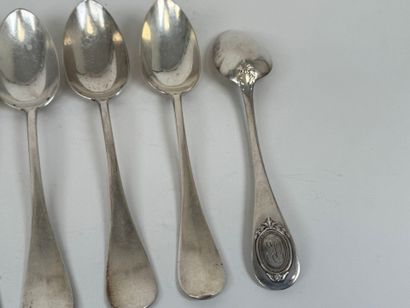 Lot in silver, Minerve hallmark comprising:
-...