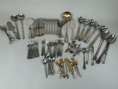 Large set of silver, gilt and stainless steel...