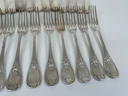 CHRISTOFLE.
Set of eight table forks in silver-plated...