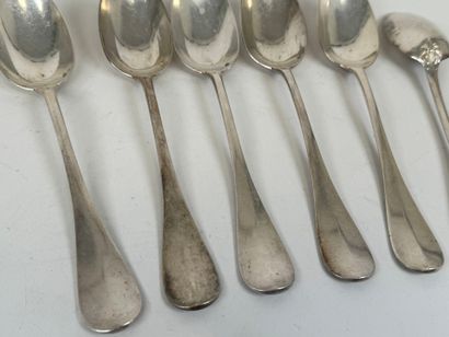 Lot in silver, Minerve hallmark comprising:
-...