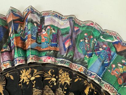 CHINA, Canton.
16-strand lacquer fan with...