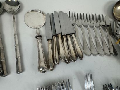Large set of silver, gilt and stainless steel...