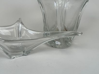 DAUM France.
Large molded crystal vase.
H....