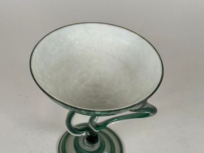 MURANO.
Coupe en verre soufflé, le piétement...