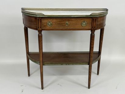 Console en bois mouluré ouvrant par un tiroir,...
