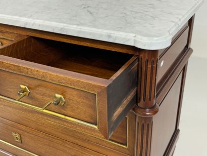Molded wood chest of drawers opening with...