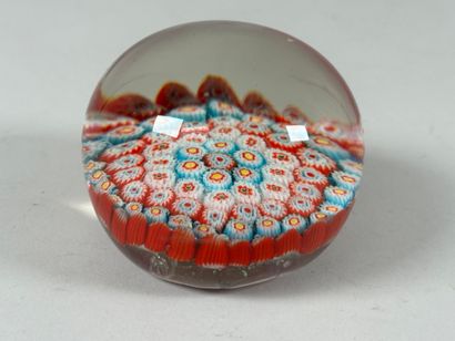 Sulfide paperweight ball in colored glass...