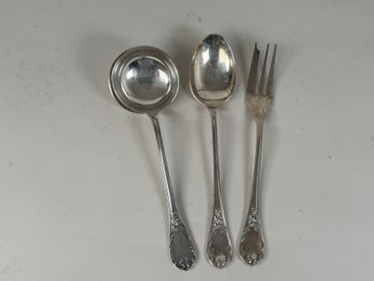CHRISTOFLE, modèle MARLY.
Ensemble de trois...