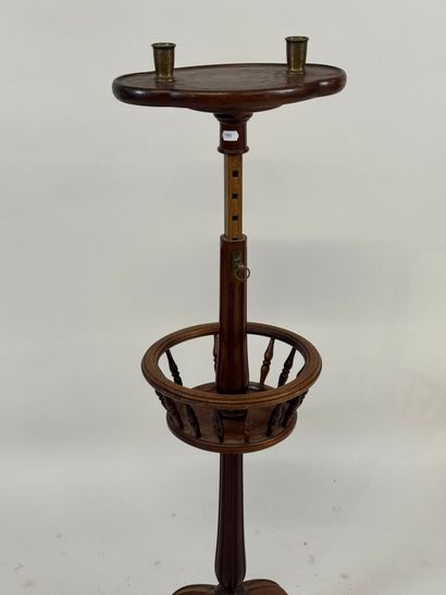 Small mahogany tripod pocket cabinet with...