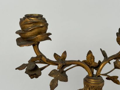 Pair of gilt bronze and chased cassolettes...