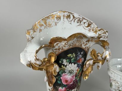 Large porcelain bridal vase decorated with...