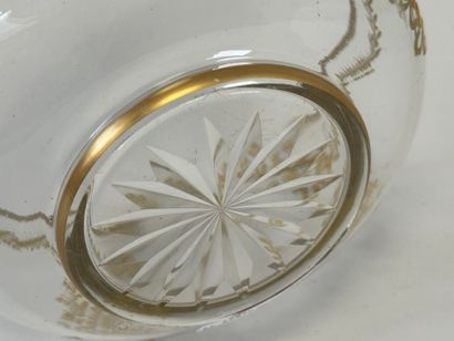 Circular crystal bowl enhanced with gold...