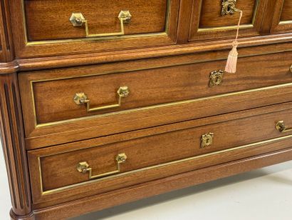Molded wood chest of drawers opening with...