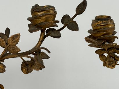Pair of gilt bronze and chased cassolettes...