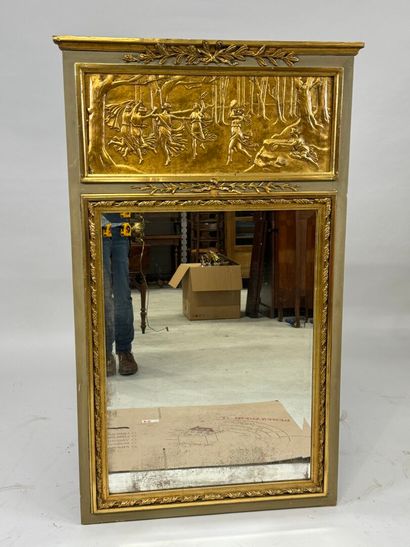 Trumeau in molded, carved and lacquered wood,...