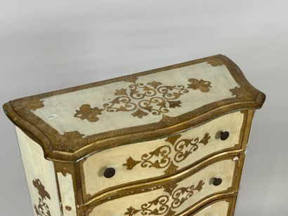 Lacquered and gilded wood chiffonier opening...