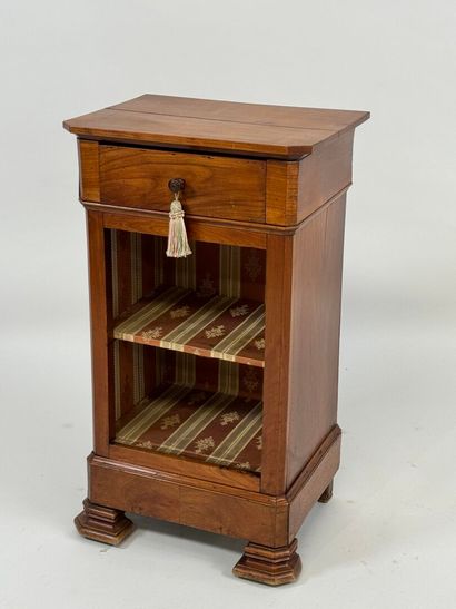 Bedside table with a niche and a wooden shelf,...
