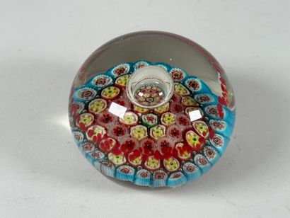 Sulfide paperweight ball in colored glass...