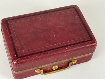 M. G. PARIS.
Leather and bronze sewing box,...