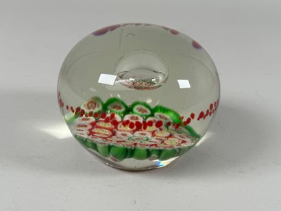 Sulfide paperweight ball in colored glass...