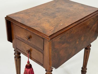 Small wood and veneer side table opening...