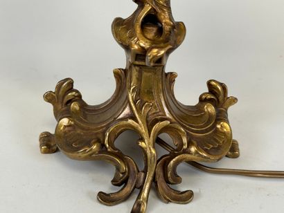 Regula two-arm lamp with gilded patina and...