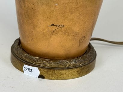 Polychrome ceramic lamp base decorated with...