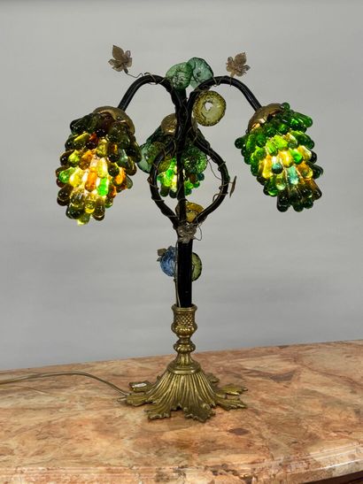 MURANO, 20th century.
Table lamp in bronze,...