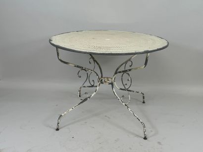 Table ou guéridon de jardin en métal laqué...