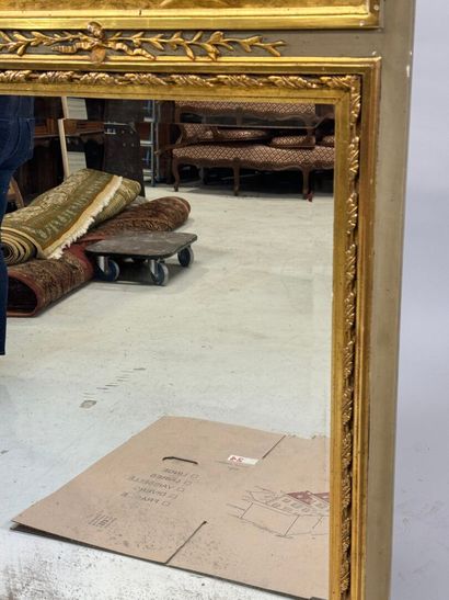 Trumeau in molded, carved and lacquered wood,...