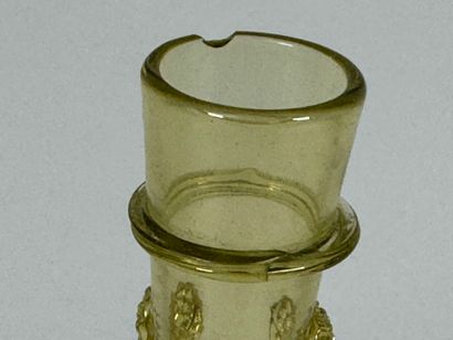 Vase in colored glass with applied stylized...