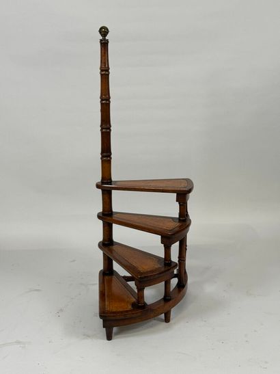 Small wooden staircase with four steps and...