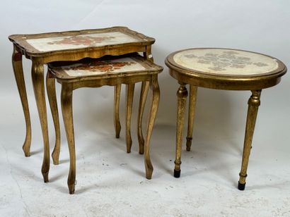 Set comprising two nesting tables and a circular...