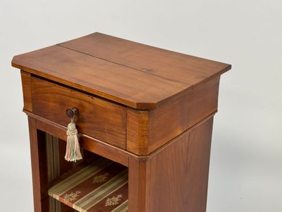 Bedside table with a niche and a wooden shelf,...
