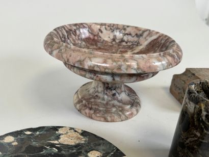 Various marble elements including pedestals,...