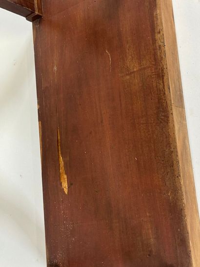 Mahogany veneered console, opening with a...